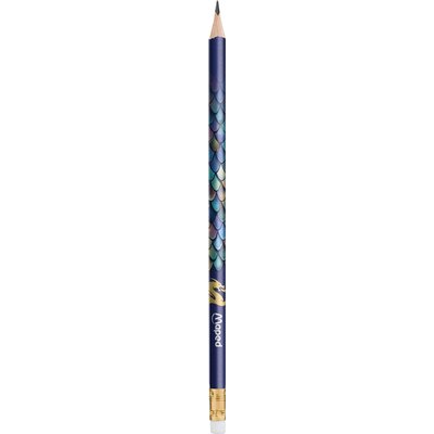 Crayon graphite Maped Dragon HB avec gomme lot 12 pièces assorti