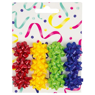Nœuds cadeaux set 12 pièces rouge, jaune, vert et bleu