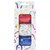 Ruban cadeau 3 couleurs rouge bleu et blanc avec happy birthday