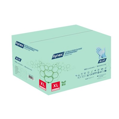Gant Hynex nitrile Bio XL bleu 3,5g 100 pièces
