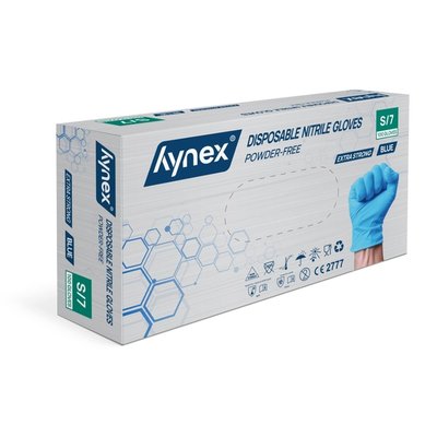 Gant Hynex nitrile extra résistant S bleu 5g 100 pièces