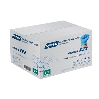 Gant Hynex nitrile extra résistant S bleu 5g 100 pièces