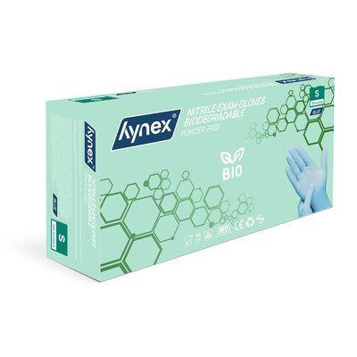 Handschoen Hynex nitril Bio S blauw 3.5gr 100 stuks