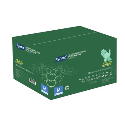 Handschoen Hynex nitril Bio M groen 3.5gr100 stuks