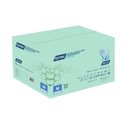 Gant Hynex nitrile Bio M bleu 3,5g 100 pièces
