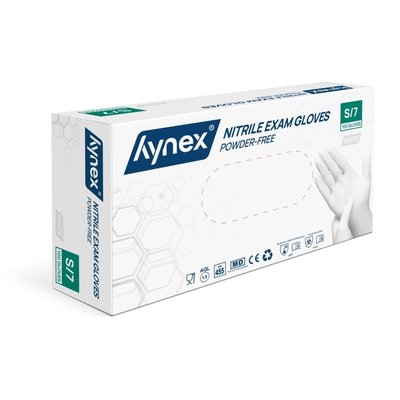 Handschoen Hynex nitril S wit 3.5gr 100 stuks