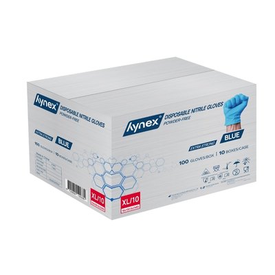 Handschoen Hynex nitril XL blauw 5gr extra sterk 100 stuks