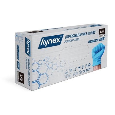 Gant Hynex nitrile extra résistant L bleu 5g 100 pièces