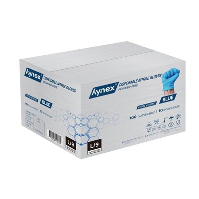 Gant Hynex nitrile extra résistant L bleu 5g 100 pièces