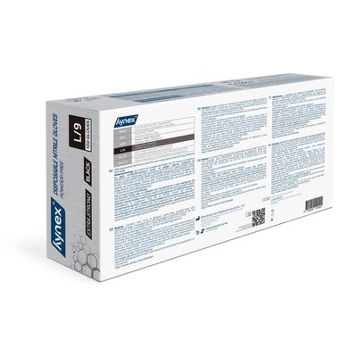 Handschoen Hynex nitril L zwart 5gr extra sterk 100 stuks
