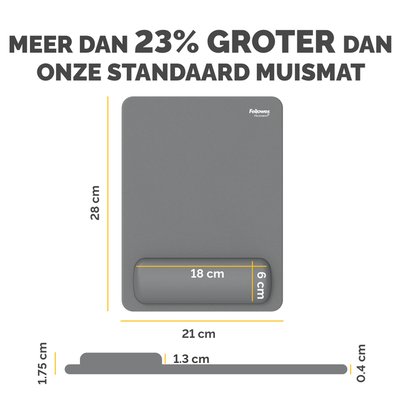 Muismat met polssteun Fellowes Breyta XL grijs