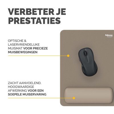 Tapis de souris avec repose-poignet Fellowes Breyta XL sable