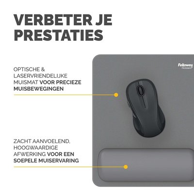 Muismat met polssteun Fellowes Breyta grijs