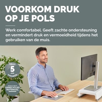 Muismat met polssteun Fellowes Breyta grijs