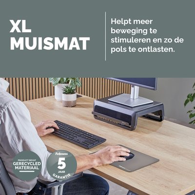 Muismat Fellowes Breyta XL grijs
