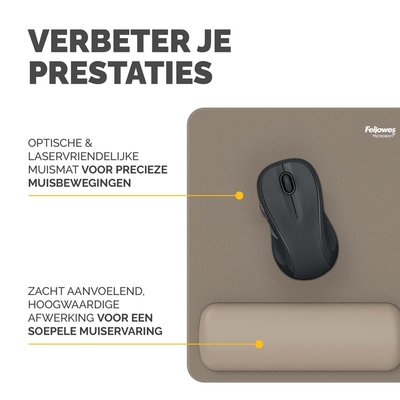 Tapis de souris avec repose-poignet Fellowes Breyta sable