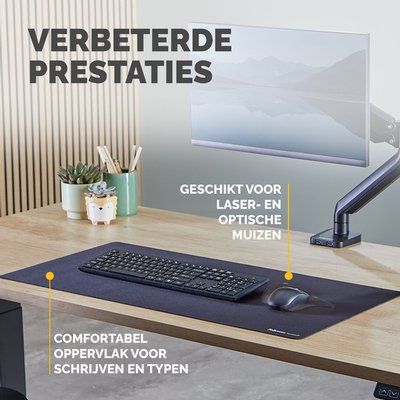 Sous-main de bureau Fellowes Breyta noir