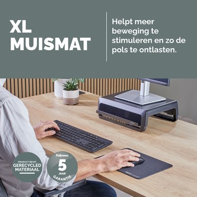 Tapis de souris Fellowes Breyta XL noir