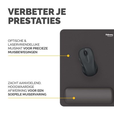 Tapis de souris avec repose-poignet Fellowes Breyta XL noir