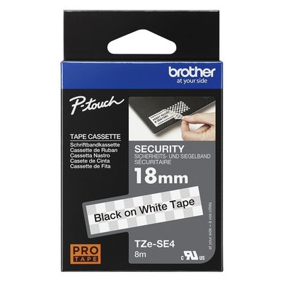 Ruban de lettrage Brother P-touch TZe-SE4 Securité 18mm noir sur blanc