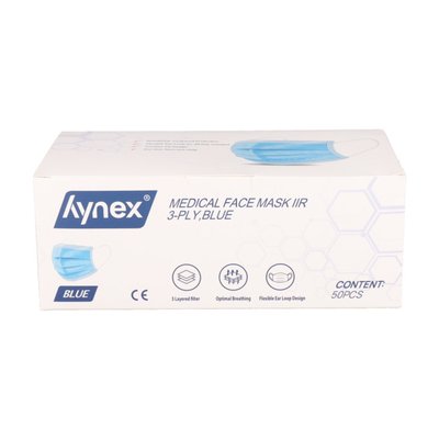 Mondmasker Hynex IIR 3-laags blauw 50 stuks