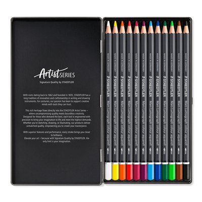 Crayon aquarelle Staedtler Mars Lumograph set 12 couleurs