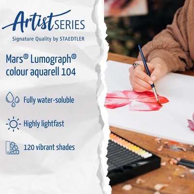 Crayon aquarelle Staedtler Mars Lumograph set 12 couleurs