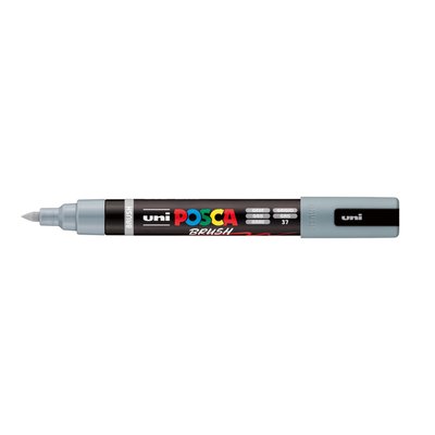 Marqueur peinture Uni POSCA PC-5BR pointe pinceau Medium gris