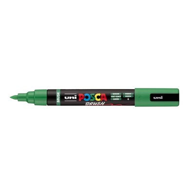 Paintmarker Uni POSCA PC-5BR brushpunt medium donkergroen