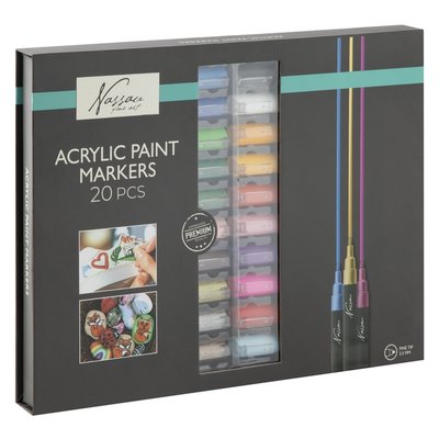 Acrylmarker Nassau set à 20 kleuren