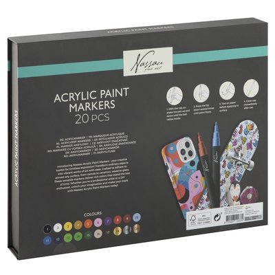 Acrylmarker Nassau set à 20 kleuren