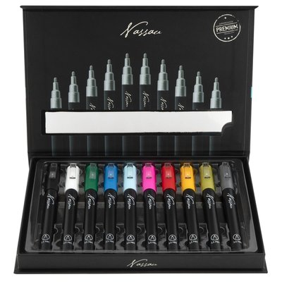 Acrylmarker Nassau set à 10 kleuren