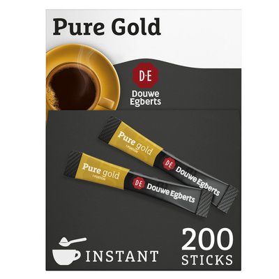Café instantané Douwe Egberts Pure Gold boîte 200 sticks