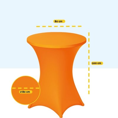 Tafelrok BRASQ voor statafel 80cm oranje