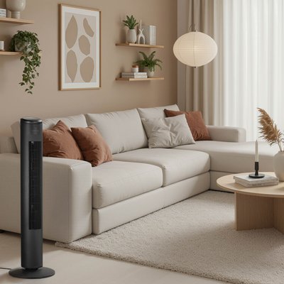 Ventilateur colonne Inventum 75cm télécommande noir