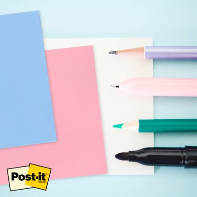 Memoblok Post-it 3M 73x73mm Transparant blauw