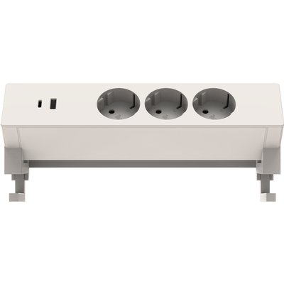 Stekkerdoos Euroseats opbouw 3 voudig USB A+C wit