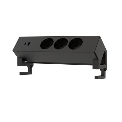 Multiprise Euroseat à poser 3 prises USB A+C noir