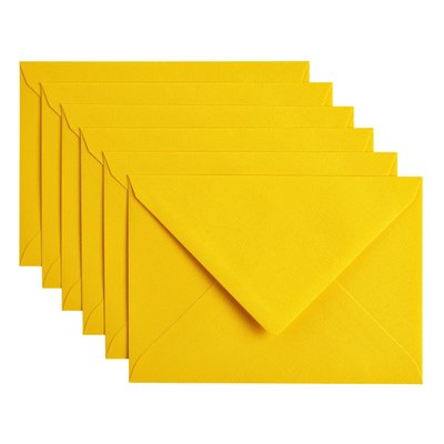 Envelop Papicolor C6 114x162mm dottergeel pak à 6 stuks
