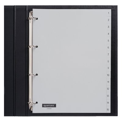 Intercalaire Quantore 4 perforations numéro 1-15 PP gris