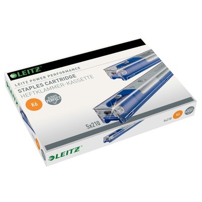 Agrafes Leitz cassette K6 26/6 zingué 5x 210 pièces