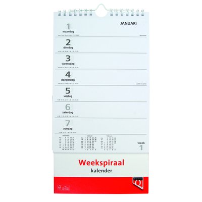 Weekspiraalkalender 2027 Quantore