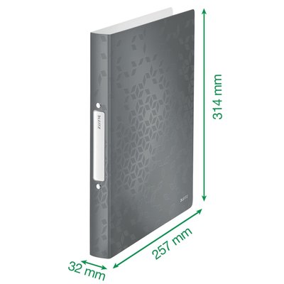 Classeur Leitz WOW A4 2 anneaux méc- O 25mm PP rose
