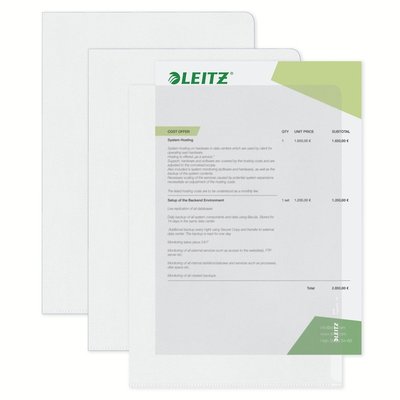 Pochette modèle L Leitz Premium A4 PP 0,13mm transparent 100 pièces