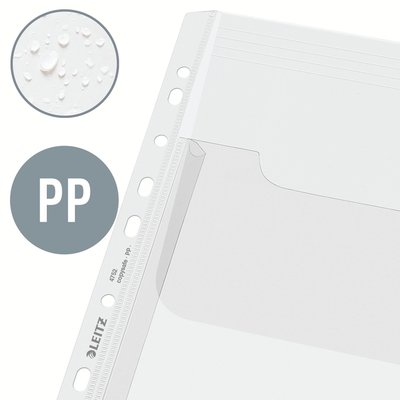 Pochette à soufflet Leitz Premium Copy safe à rabat A4 PP transparent 5 pièces