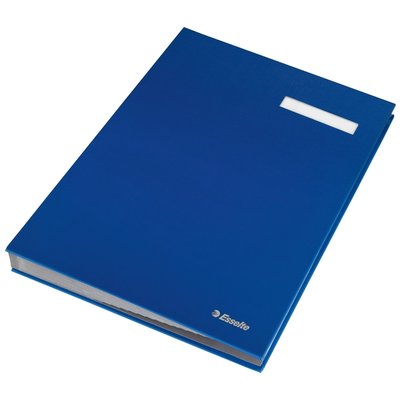 Vloeiboek Esselte karton 20 tabbladen blauw