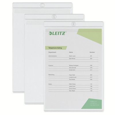 Insteekmap U-model Leitz Premium met ophangoog 0.20mm PVC A4 transparant 50 stuks