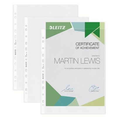 Showtas Leitz Premium 0.10mm PP A4 transparant 100 stuks