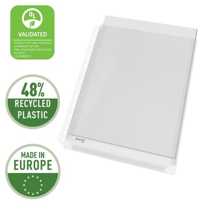 Pochette Leitz Premium Copy safe PVC 0,17mm à soufflet transparent 10 pièces