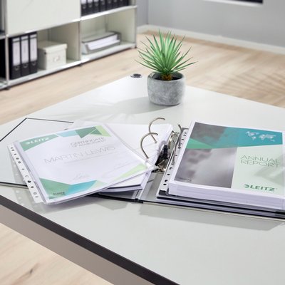 Pochette Leitz Premium Copy safe PVC 0,17mm à soufflet transparent 10 pièces